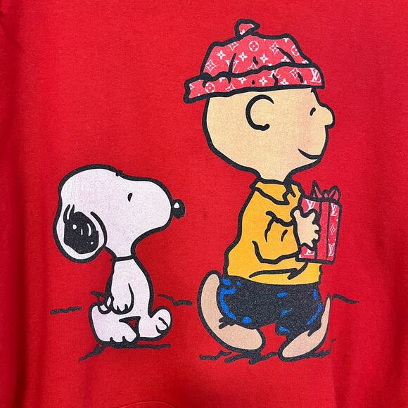 Charlie Brown & Snoopy wearing Louis Vuitton Hat & Gift Cartoon Hoodie 2XL - Picture 4 of 9